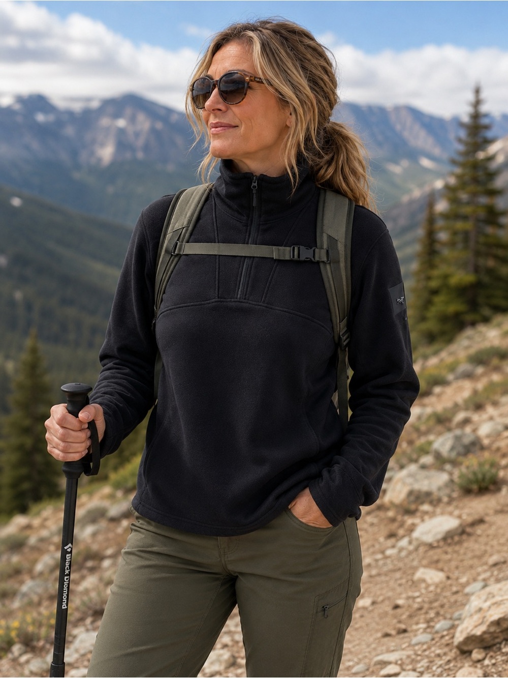 Arc’teryx Women’s L Black Polartec Fleece 1/2 Zip Pullover